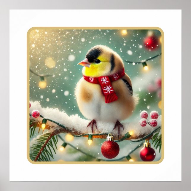 Golden Cheer: US-Goldfinch’s Festive Christmas Poster (Front)