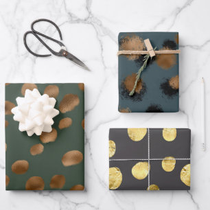 Golden cheetah skin pattern wrapping paper sheets