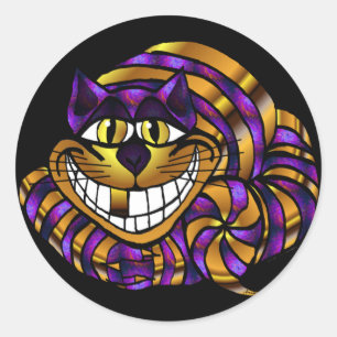 Golden Cheshire Cat Sticker