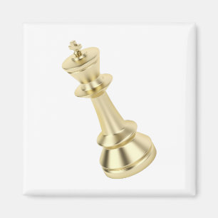 Golden chess king magnet
