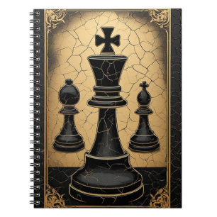 Golden Chess King Power Symbol ♛ Notebook