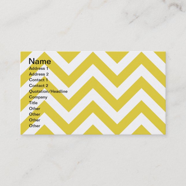 golden chevrons  zigzag pattern business card (Front)