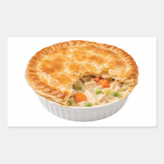 Golden Chicken Pot Pie With Crust Rectangular Sticker