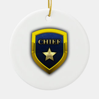 Golden Chief Badge Ceramic Tree Decoration