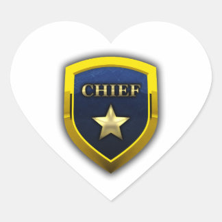 Golden Chief Badge Heart Sticker