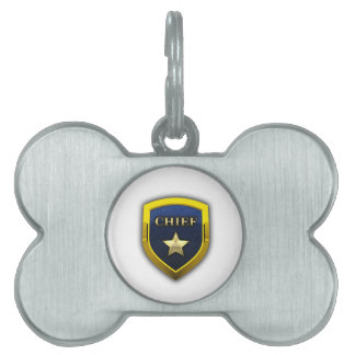 Golden Chief Badge Pet Tag