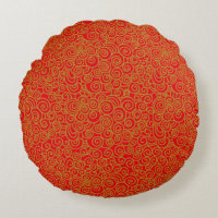 Golden Chinese Auspicious Clouds Pattern on Red