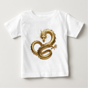 Golden Chinese Dragon Art Mythical Creature Fant Baby T-Shirt