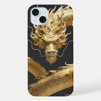 Golden Chinese Dragon Art | Mythical Creature Fant iPhone 15 Plus Case