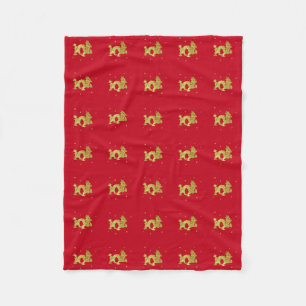 Golden Chinese Dragon Fleece Blanket