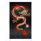 Golden Chinese Dragon Fucanglong on Black Silk