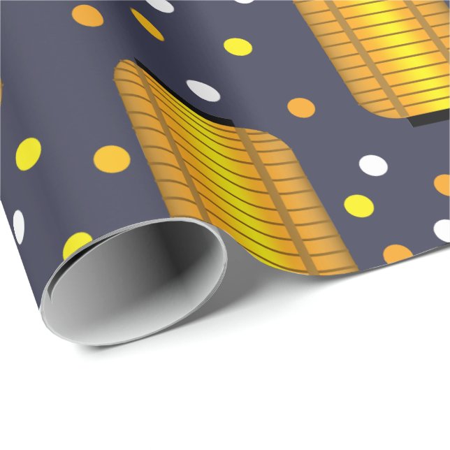 Golden Chinese Lanterns Wrapping Paper (Roll Corner)