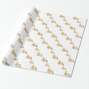 Golden Choo Choo Train Gift Wrap