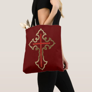 Golden Christian cross Tote Bag
