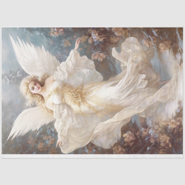 Golden Christmas Angel Tissue Paper (Front)