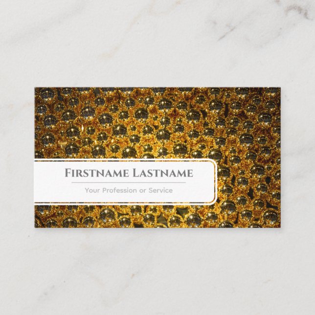 Golden Christmas balls professional Event Managers Business Card (Front)