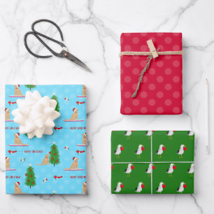 Golden Christmas Beach Day Gift Wrap Set 3