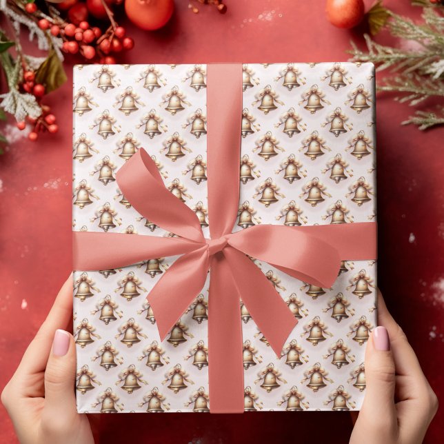 Golden Christmas Bells  Wrapping Paper (Creator Uploaded)