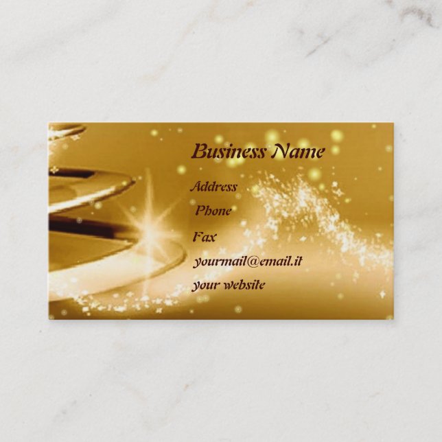 Golden Christmas Business Card (Front)