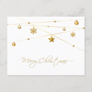 Golden Christmas Calligraphy Holiday Postcard
