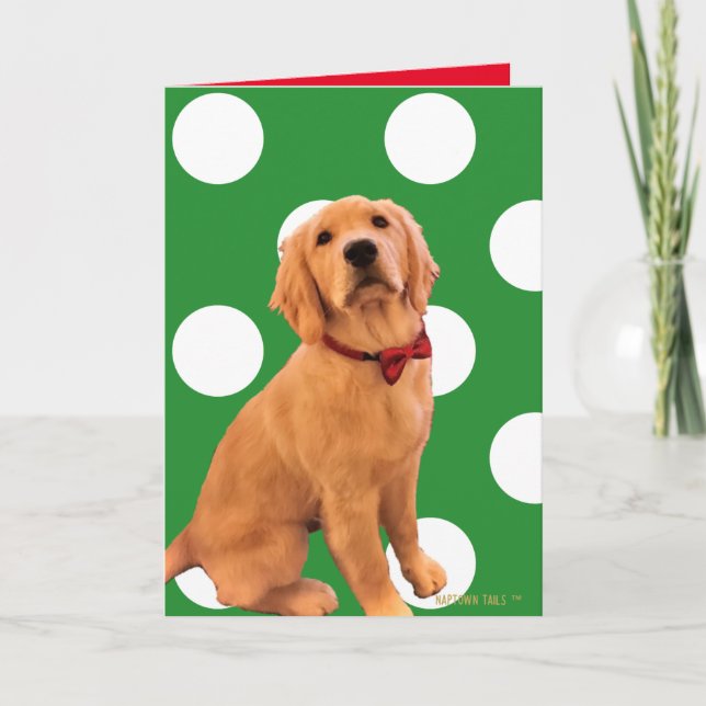 Golden Christmas Dog Card (Front)
