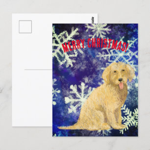 Golden Christmas Doodle Postcard