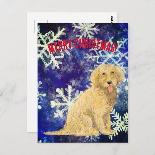Golden Christmas Doodle  Postcard (Front/Back)