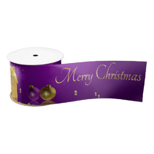 Golden Christmas Gift Box Satin Ribbon