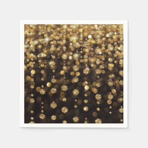 Golden Christmas Glitter Sparkles Napkin