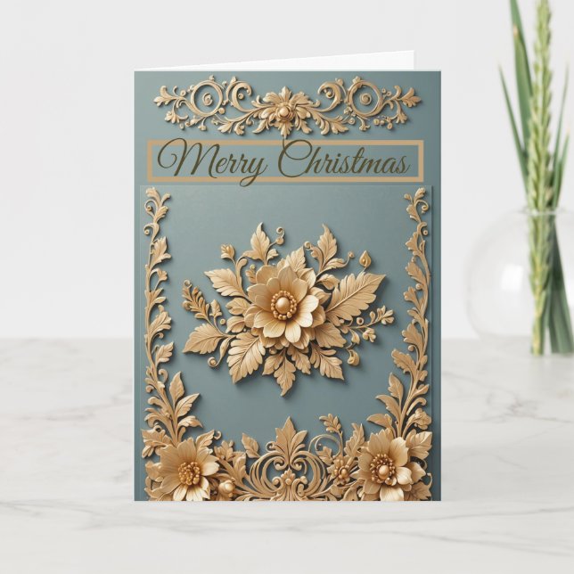 Golden Christmas Greeting Card (Front)
