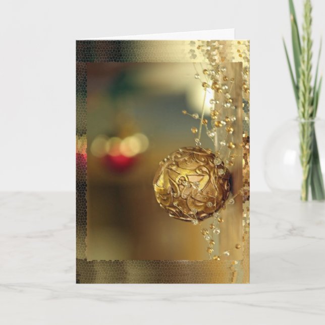 Golden Christmas Holiday Card (Front)