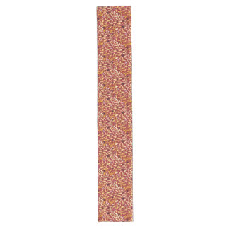 Golden Christmas Holly with berries on red pattern Long Table Runner