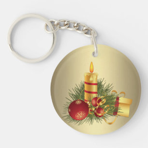 Golden Christmas Key Ring