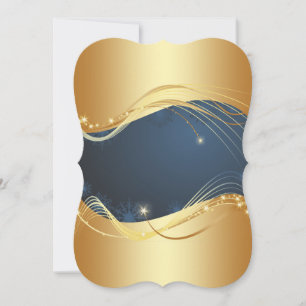 Golden Christmas motive with blue background... Holiday Card