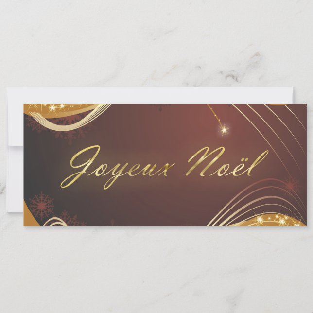 Golden Christmas motive with red background... Holiday Card (Front)