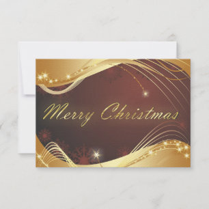 Golden Christmas motive with red background Invitation