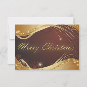 Golden Christmas motive with red background Invitation