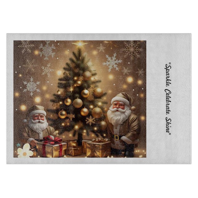 "Golden Christmas Ornament" Cutting Board (Front)
