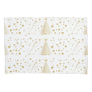 Golden Christmas Pillowcase