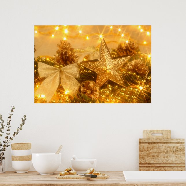 Golden Christmas Poster (Kitchen)