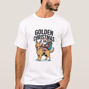 Golden Christmas Santa Riding Retriever Shirt Desi