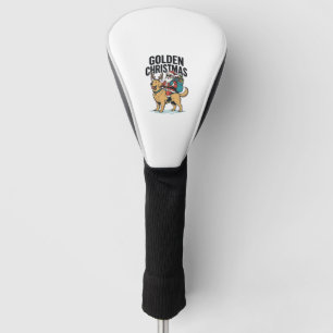 Golden Christmas Santa Riding Retriever Shirt Desi Golf Head Cover