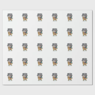 Golden Christmas Santa Riding Retriever Shirt Desi Wrapping Paper