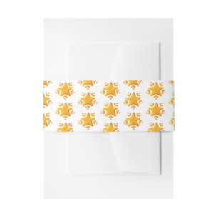 Golden Christmas Snow Pattern Invitation Belly Band