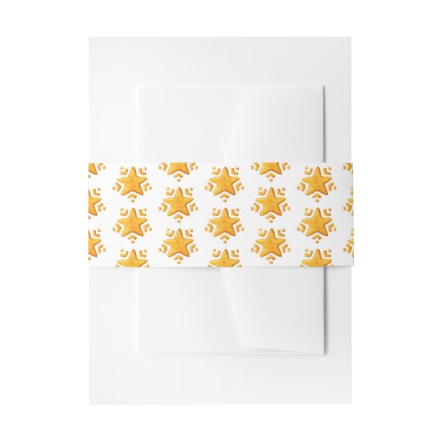 Golden Christmas Snow Pattern Invitation Belly Band (Front Example)
