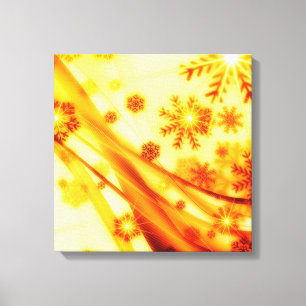 Golden Christmas Snowflakes Canvas Print