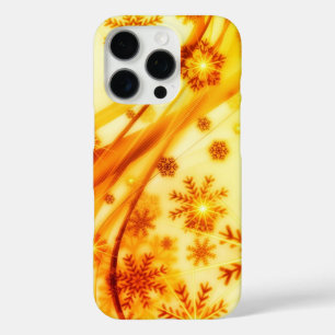 Golden Christmas Snowflakes iPhone 16 Pro Case