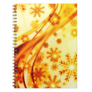 Golden Christmas Snowflakes Notebook