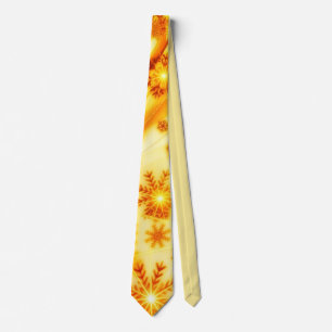 Golden Christmas Snowflakes Tie