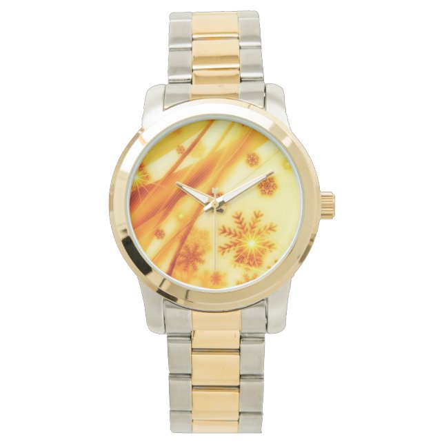 Golden Christmas Snowflakes Watch (Front)